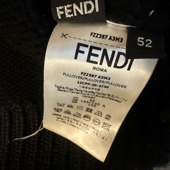 Fendi Black Crewneck Sweater for Men - Picture 7 of 12